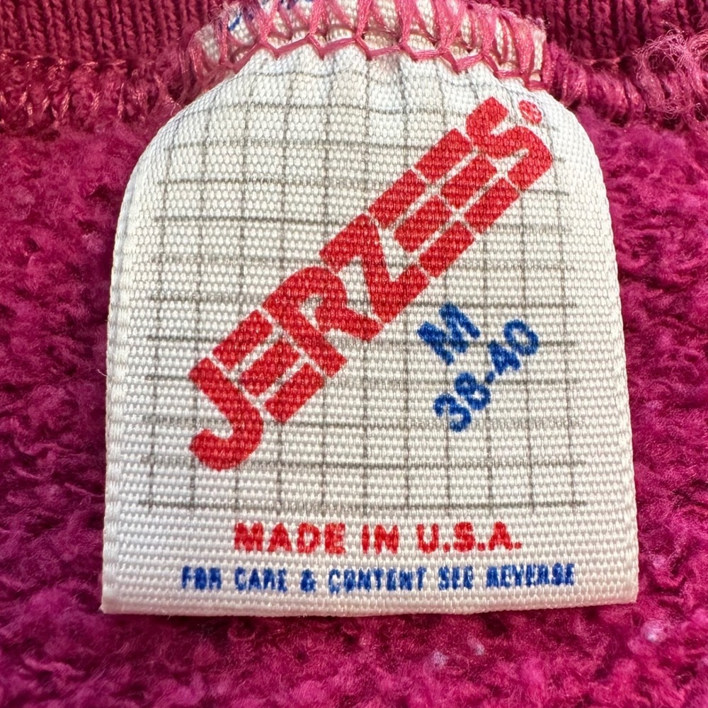 Vintage 80s Jerzees Goose Sweatshirt M 38-40 Pink Cottagecore USA Made READ - Picture 8 of 10